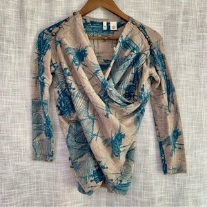 Anthropologie Moth Sailboat Ship Print Convertible Sweater Cardigan